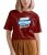 Custom printed Half Sleeve Round Neck Cotton T-Shirt for Women- Maroon