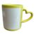 Customized Yellow Patch Heart Handle Coffee Mug