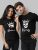 King Queen Couple Black Half Sleeve T-Shirt