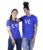 Blue Cotton Couple T-Shirt with Love Design